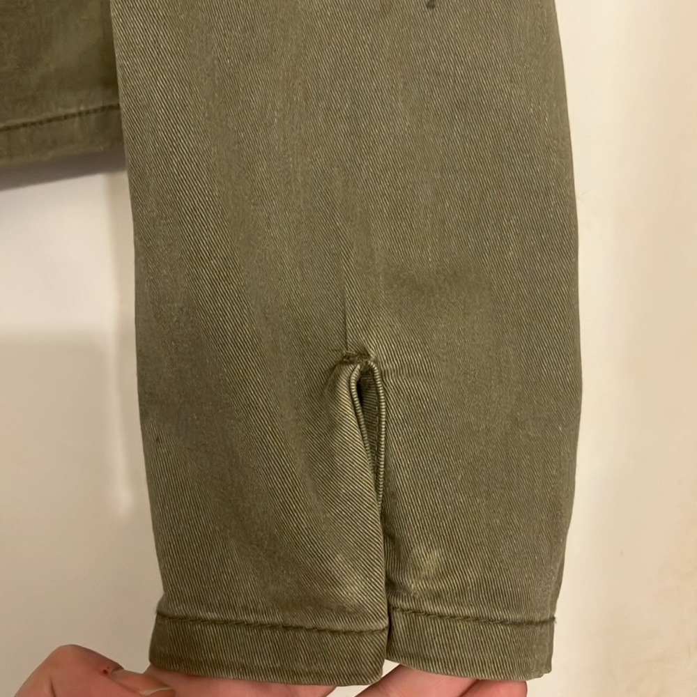 Free people cropped military style distressed jacket women’s olive green XS - Picture 10 of 10
